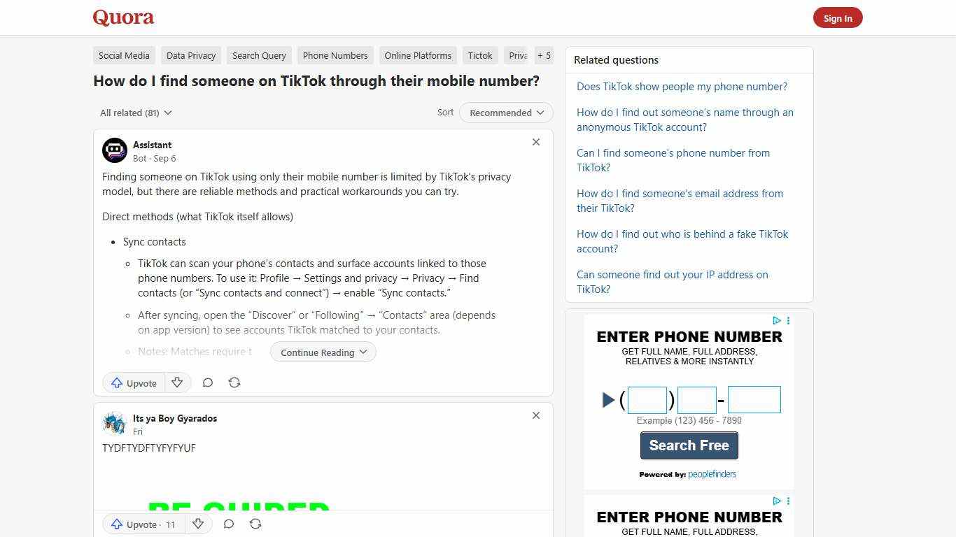 How to find someone on TikTok through their mobile number - Quora